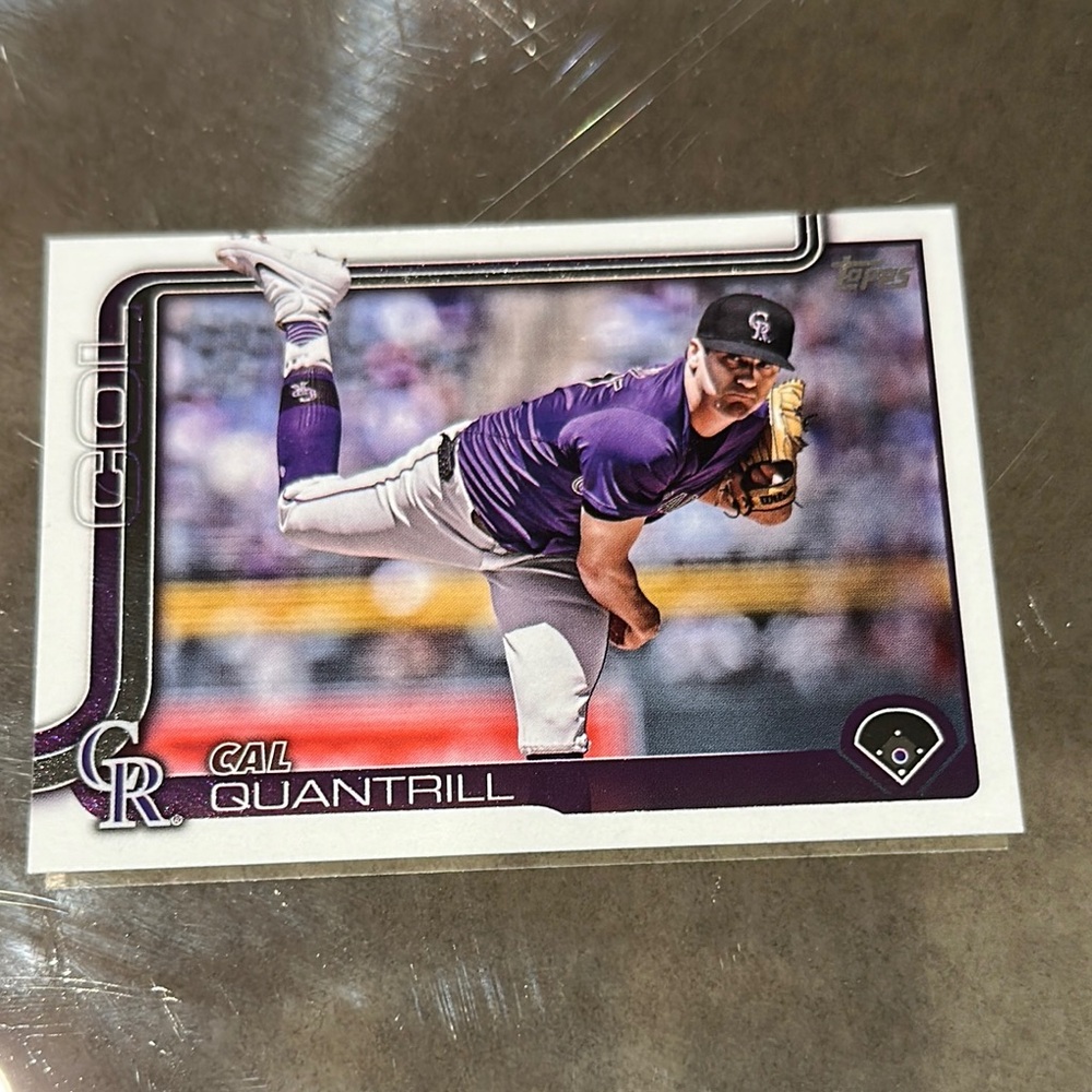 Topps Card with Rockies cal quantrill